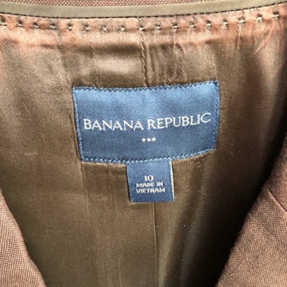 Banana Republic Factory Outlet short sleeve brown blazer, vintage, size 10 - Picture 3 of 4
